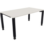 Schreibtisch All in One, manuell höhenverstellbar, 68-82cm (H), 160x90cm (BxT), rechteckig, weiß / anthrazit metallic