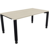 Schreibtisch All in One, manuell höhenverstellbar, 68-82cm (H), 160x90cm (BxT), rechteckig, akazie hell / anthrazit metallic
