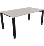 Schreibtisch All in One, manuell höhenverstellbar, 68-82cm (H), 160x90cm (BxT), rechteckig, lichtgrau / anthrazit metallic
