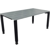 Schreibtisch All in One, manuell höhenverstellbar, 68-82cm (H), 160x90cm (BxT), rechteckig, beton hell / anthrazit metallic