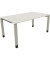 Schreibtisch All in One, manuell höhenverstellbar, 68-82cm (H), 160x90cm (BxT), rechteckig, weiß / silberaluminium