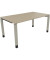 Schreibtisch All in One, manuell höhenverstellbar, 68-82cm (H), 160x90cm (BxT), rechteckig, eiche natur / silberaluminium