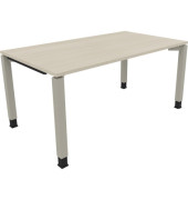 Schreibtisch All in One, manuell höhenverstellbar, 68-82cm (H), 160x90cm (BxT), rechteckig, akazie hell / silberaluminium