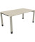 Schreibtisch All in One, manuell höhenverstellbar, 68-82cm (H), 160x90cm (BxT), rechteckig, akazie hell / silberaluminium