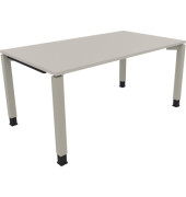 Schreibtisch All in One, manuell höhenverstellbar, 68-82cm (H), 160x90cm (BxT), rechteckig, lichtgrau / silberaluminium