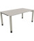 Schreibtisch All in One, manuell höhenverstellbar, 68-82cm (H), 160x90cm (BxT), rechteckig, lichtgrau / silberaluminium