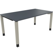 Schreibtisch All in One, manuell höhenverstellbar, 68-82cm (H), 160x90cm (BxT), rechteckig, lavagrau / silberaluminium