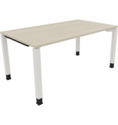 Schreibtisch All in One, manuell höhenverstellbar, 68-82cm (H), 160x90cm (BxT), rechteckig, akazie hell / weiß