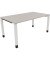 Schreibtisch All in One, manuell höhenverstellbar, 68-82cm (H), 160x90cm (BxT), rechteckig, lichtgrau / weiß