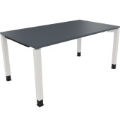 Schreibtisch All in One, manuell höhenverstellbar, 68-82cm (H), 160x90cm (BxT), rechteckig, lavagrau / weiß