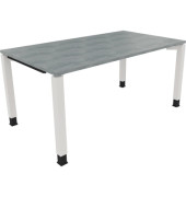 Schreibtisch All in One, manuell h&ouml;henverstellbar, 68-82cm (H), 160x90cm (BxT), rechteckig, beton hell / wei&szlig;