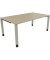 Schreibtisch All in One, manuell höhenverstellbar, 68-82cm (H), 180x100cm (BxT), rechteckig, eiche natur / silberaluminium