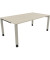 Schreibtisch All in One, manuell höhenverstellbar, 68-82cm (H), 180x100cm (BxT), rechteckig, akazie hell / silberaluminium