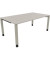 Schreibtisch All in One, manuell höhenverstellbar, 68-82cm (H), 180x100cm (BxT), rechteckig, lichtgrau / silberaluminium