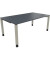 Schreibtisch All in One, manuell höhenverstellbar, 68-82cm (H), 180x100cm (BxT), rechteckig, lavagrau / silberaluminium
