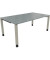 Schreibtisch All in One, manuell höhenverstellbar, 68-82cm (H), 180x100cm (BxT), rechteckig, beton hell / silberaluminium