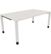 Schreibtisch All in One, manuell höhenverstellbar, 68-82cm (H), 180x100cm (BxT), rechteckig, weiß / weiß