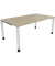 Schreibtisch All in One, manuell höhenverstellbar, 68-82cm (H), 180x100cm (BxT), rechteckig, eiche natur / weiß