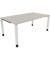Schreibtisch All in One, manuell höhenverstellbar, 68-82cm (H), 180x100cm (BxT), rechteckig, lichtgrau / weiß