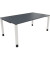 Schreibtisch All in One, manuell höhenverstellbar, 68-82cm (H), 180x100cm (BxT), rechteckig, lavagrau / weiß
