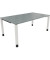 Schreibtisch All in One, manuell höhenverstellbar, 68-82cm (H), 180x100cm (BxT), rechteckig, beton hell / weiß
