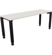 Schreibtisch All in One, manuell höhenverstellbar, 68-82cm (H), 180x100cm (BxT), rechteckig, weiß / anthrazit metallic