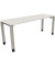 Schreibtisch All in One, manuell höhenverstellbar, 68-82cm (H), 180x60cm (BxT), rechteckig, weiß / silberaluminium