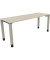 Schreibtisch All in One, manuell höhenverstellbar, 68-82cm (H), 180x60cm (BxT), rechteckig, akazie hell / silberaluminium