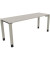 Schreibtisch All in One, manuell höhenverstellbar, 68-82cm (H), 180x60cm (BxT), rechteckig, lichtgrau / silberaluminium