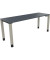 Schreibtisch All in One, manuell höhenverstellbar, 68-82cm (H), 180x60cm (BxT), rechteckig, lavagrau / silberaluminium