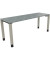 Schreibtisch All in One, manuell höhenverstellbar, 68-82cm (H), 180x60cm (BxT), rechteckig, beton hell / silberaluminium