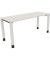 Schreibtisch All in One, manuell höhenverstellbar, 68-82cm (H), 180x60cm (BxT), rechteckig, weiß / weiß