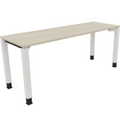Schreibtisch All in One, manuell höhenverstellbar, 68-82cm (H), 180x60cm (BxT), rechteckig, akazie hell / weiß