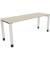 Schreibtisch All in One, manuell höhenverstellbar, 68-82cm (H), 180x60cm (BxT), rechteckig, akazie hell / weiß