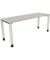 Schreibtisch All in One, manuell höhenverstellbar, 68-82cm (H), 180x60cm (BxT), rechteckig, lichtgrau / weiß