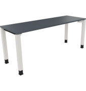 Schreibtisch All in One, manuell höhenverstellbar, 68-82cm (H), 180x60cm (BxT), rechteckig, lavagrau / weiß