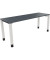 Schreibtisch All in One, manuell höhenverstellbar, 68-82cm (H), 180x60cm (BxT), rechteckig, lavagrau / weiß