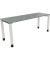 Schreibtisch All in One, manuell höhenverstellbar, 68-82cm (H), 180x60cm (BxT), rechteckig, beton hell / weiß