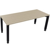 Schreibtisch All in One, manuell höhenverstellbar, 68-82cm (H), 180x70cm (BxT), rechteckig, eiche natur / anthrazit metallic