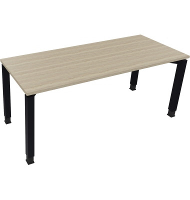 Schreibtisch All in One, manuell höhenverstellbar, 68-82cm (H), 180x70cm (BxT), rechteckig, eiche natur / anthrazit metallic Schreibtisch All in One, manuell höhenverstellbar, 68-82cm (H), 180x70cm (BxT), rechteckig, eiche natur / anthrazit metallic
