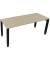 Schreibtisch All in One, manuell höhenverstellbar, 68-82cm (H), 180x70cm (BxT), rechteckig, eiche natur / anthrazit metallic
