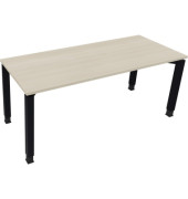 Schreibtisch All in One, manuell höhenverstellbar, 68-82cm (H), 180x70cm (BxT), rechteckig, akazie hell / anthrazit metallic