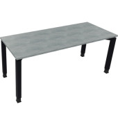 Schreibtisch All in One, manuell höhenverstellbar, 68-82cm (H), 180x70cm (BxT), rechteckig, beton hell / anthrazit metallic