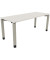 Schreibtisch All in One, manuell höhenverstellbar, 68-82cm (H), 180x70cm (BxT), rechteckig, weiß / silberaluminium