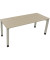 Schreibtisch All in One, manuell höhenverstellbar, 68-82cm (H), 180x70cm (BxT), rechteckig, eiche natur / silberaluminium