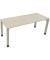 Schreibtisch All in One, manuell höhenverstellbar, 68-82cm (H), 180x70cm (BxT), rechteckig, akazie hell / silberaluminium