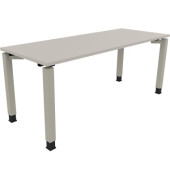 Schreibtisch All in One, manuell höhenverstellbar, 68-82cm (H), 180x70cm (BxT), rechteckig, lichtgrau / silberaluminium