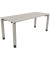Schreibtisch All in One, manuell höhenverstellbar, 68-82cm (H), 180x70cm (BxT), rechteckig, lichtgrau / silberaluminium