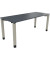 Schreibtisch All in One, manuell höhenverstellbar, 68-82cm (H), 180x70cm (BxT), rechteckig, lavagrau / silberaluminium