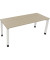 Schreibtisch All in One, manuell höhenverstellbar, 68-82cm (H), 180x70cm (BxT), rechteckig, eiche natur / weiß